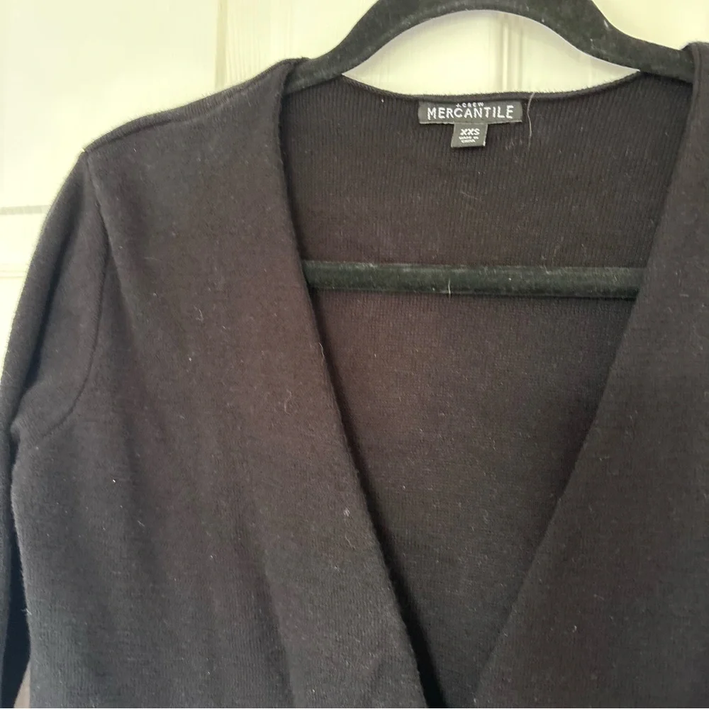 J. Crew Black Collarless Sweater Blazer Size Extra Extra Small
